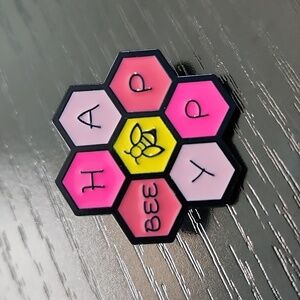 Bee Happy Enamel Pin